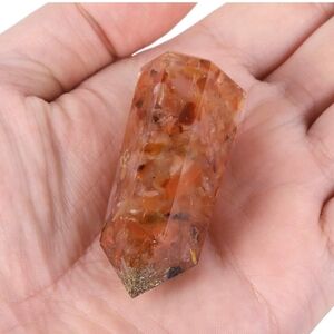 Resin Orgone Carnelian Crystal Point Wand